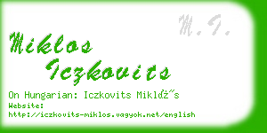 miklos iczkovits business card
